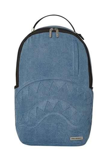 Sprayground Shark Smash Logo Denim Embossed Backpack