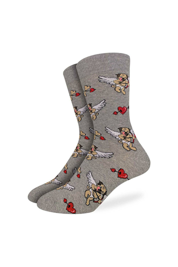 Good Luck Sock Men's Socks Cupid Pugs Valentine's Day