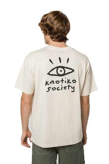 Kaotiko Urban Boy Eye Organic Cotton T-shirt Ivory