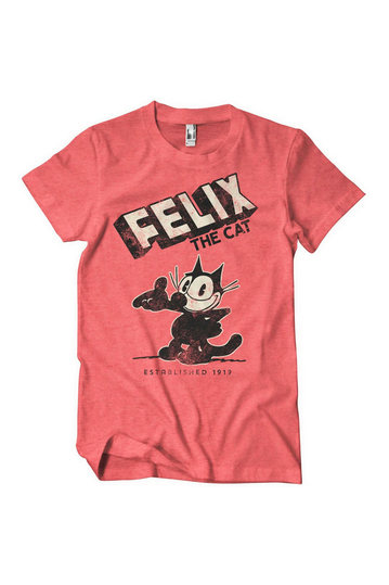 Felix The Cat T-Shirt - Est. 1919 Red Heather