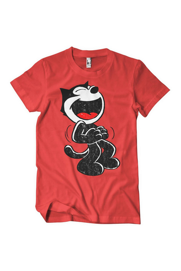 Hand Drawn Felix The Cat T-Shirt Red