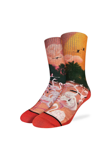 Good Luck Sock Men's Socks Flamingos In The Sunset