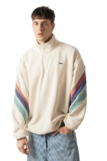 Kaotiko Walker Zip Sweatshirt Ivory