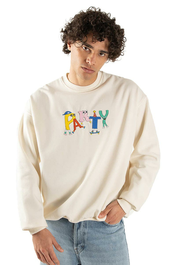 Kaotiko Crew Sweatshirt Party Ivory