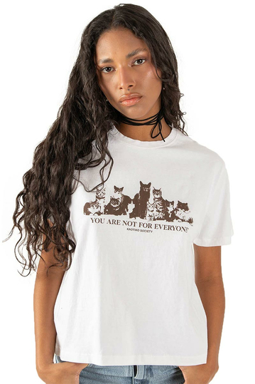 Kaotiko T-Shirt Cat Family White