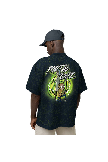 Cotton Division oversize T-shirt Navy Rick & Morty - Portal Boyz