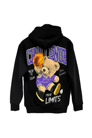 Teddy Bear Hoodie Teddy Bear Challenge Your Limits Black