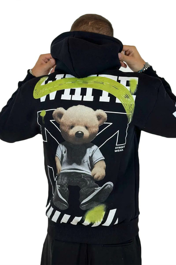 Teddy Bear Hoodie Black