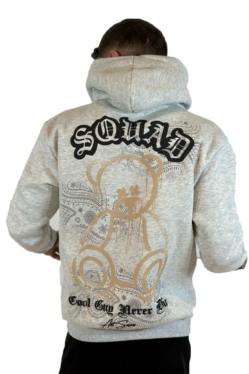 Teddy Bear Squad Hoodie Grey Melange