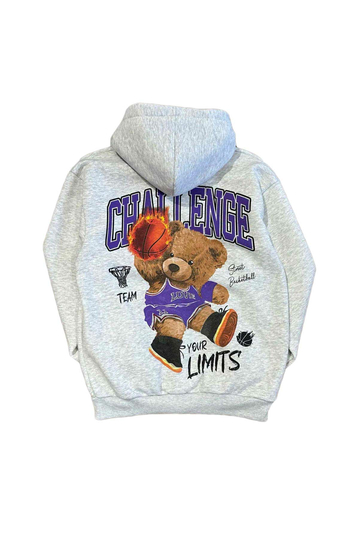 Unisex Φούτερ Teddy Bear Challenge Your Limits Heather Grey