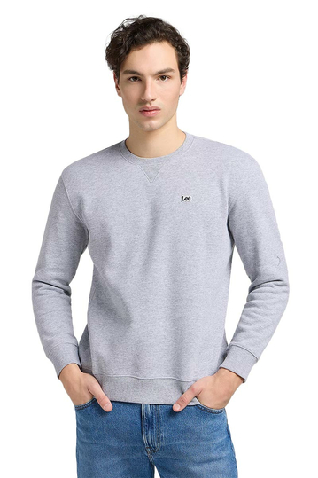 Lee Men's Plain Crew Sweatshirt Grey Mele