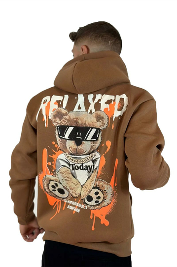 Teddy Bear Relaxed Hoodie Brown