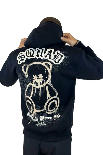 Teddy Bear Squad Hoodie Black