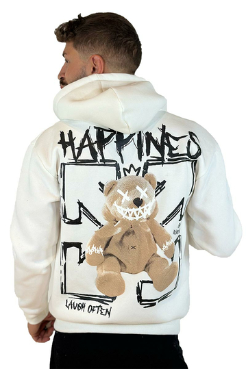 Teddy Bear Happiness Hoodie Cream