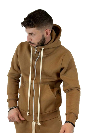 Men's Zip Hoodie Camel