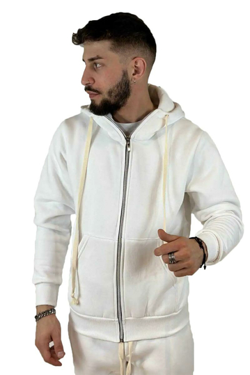 Men's Zip Hoodie Cream