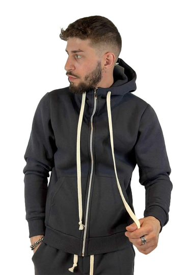 Men's Zip Hoodie Dark Grey