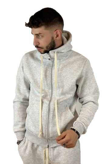 Men's Zip Hoodie Grey Melange