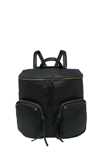 Backpack With Exterior Pockets Black