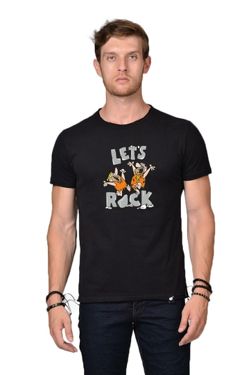 Bigbong The Flintstones Let's Rock T-shirt Black