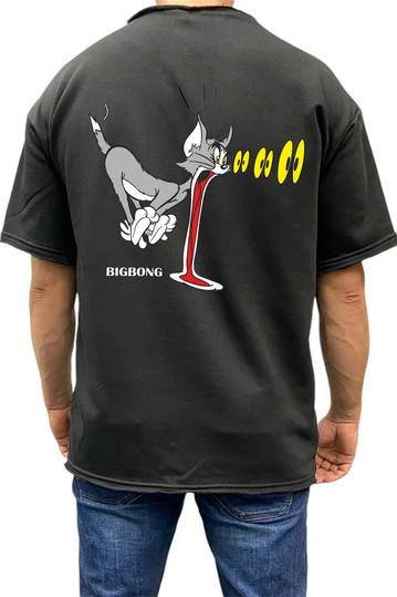 Bigbong Tom Cat Oversize T-shirt French Terry Black