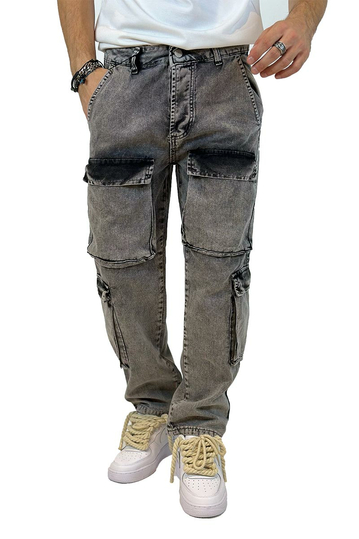 Multi Pocket Jeans Light Grey Wash