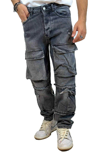 Multi Pocket Jeans Grey Wash