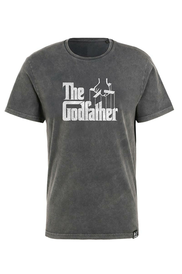 Re:Covered The Godfather Strings Logo Washed Black Relaxed T-shirt