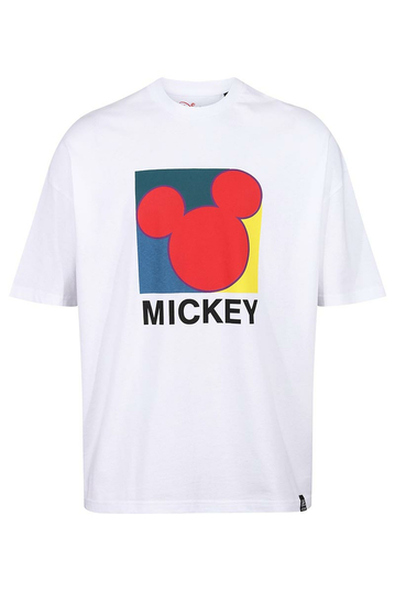 Re:Covered Disney Classic Mickey Logo White Oversized T-Shirt