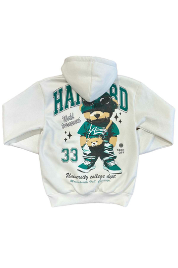 Unisex Hoodie Teddy Bear Harvard Cream