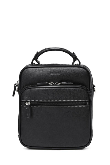 Zevento Crossbody Leather Bag Black