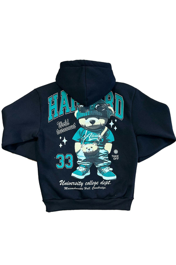 Unisex Hoodie Teddy Bear Harvard Black