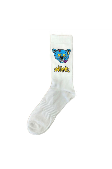 Teddy Bear Insane Socks White