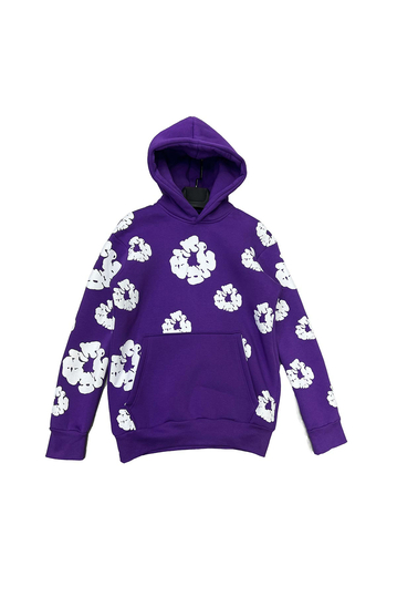 Unisex Floral Hoodie Purple