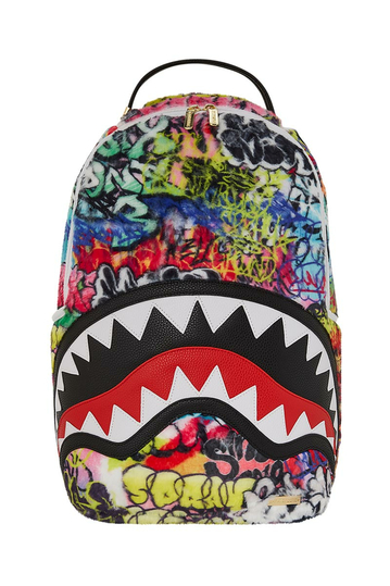 Sprayground Graffiti Faux Fur Backpack