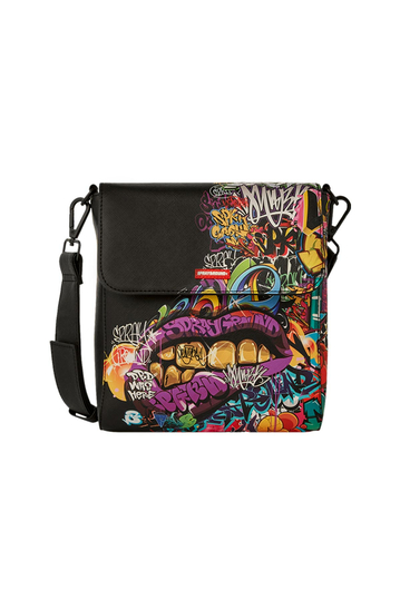 Sprayground Half Graffiti Lips Crossbody Bag