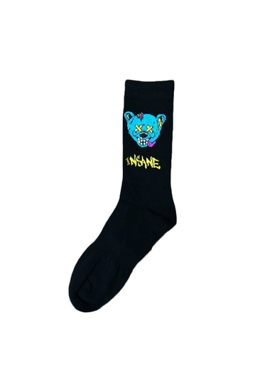 Teddy Bear Insane Socks Black