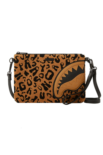 Sprayground Cheetah Chenille Crossover Clutch