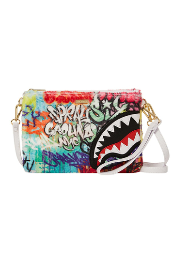 Sprayground Graffiti Faux Fur Crossover Clutch