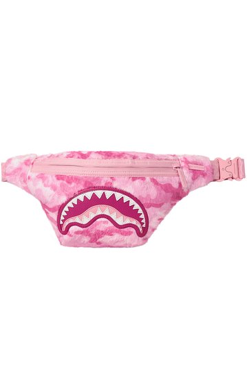 Sprayground Pink Camo Faux Fur Waist Bag