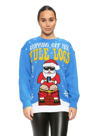 Yule Locs Christmas Jumper Light Blue