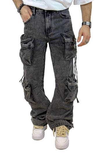 Multi Pocket Jeans Black Wash