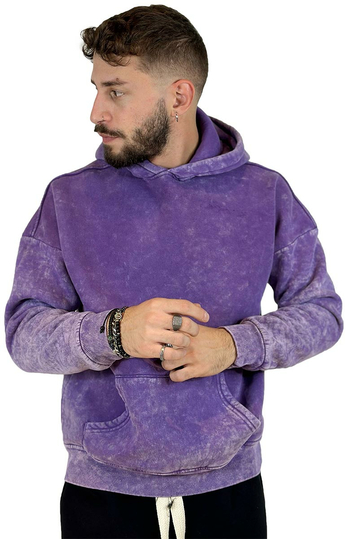 Φούτερ με Κουκούλα Washed Lilac