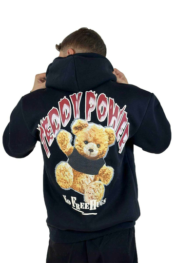 Teddy Bear No Free Hugs Hoodie Black