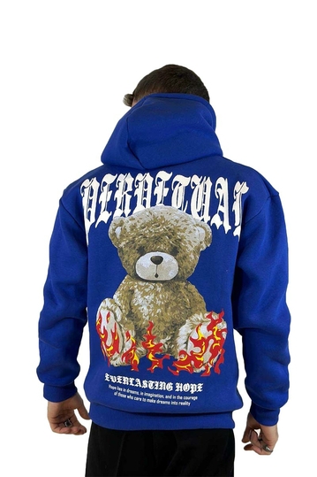 Teddy Bear Everlasting Hope Φούτερ με Κουκούλα Royal Blue