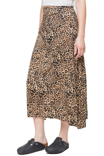 Kaotiko Leopard Long Skirt