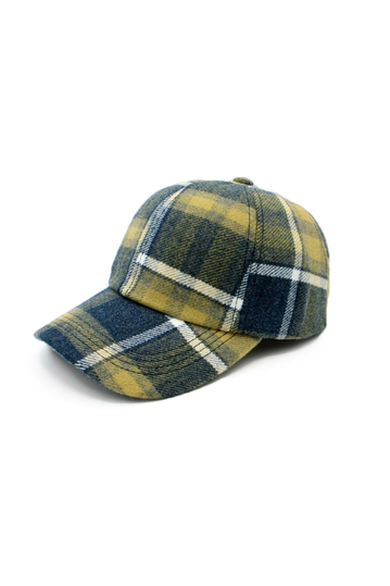 Winter Baseball Cap Blue Check