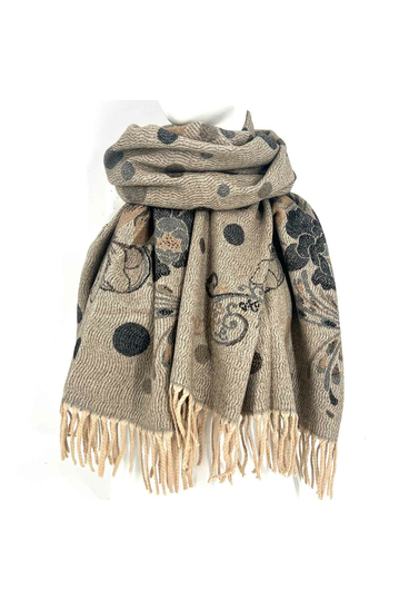 Vintage Viscose Scarf Beige