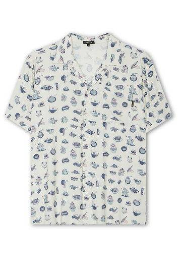 Kaotiko Unisex Camp Shirt Kawaii Ivory