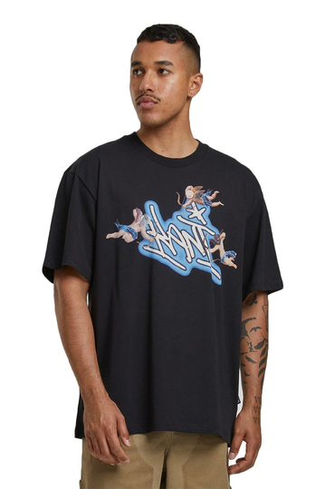 Karl Kani T-Shirt Woven Signature Airbrush Amor Black